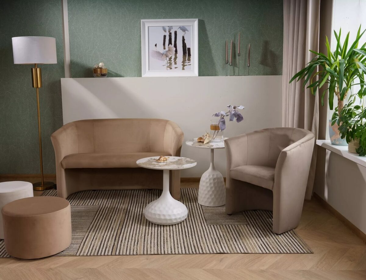 Tavolino Salo A in ceramica effetto marmo – Ø50x60 cm - immagine 6