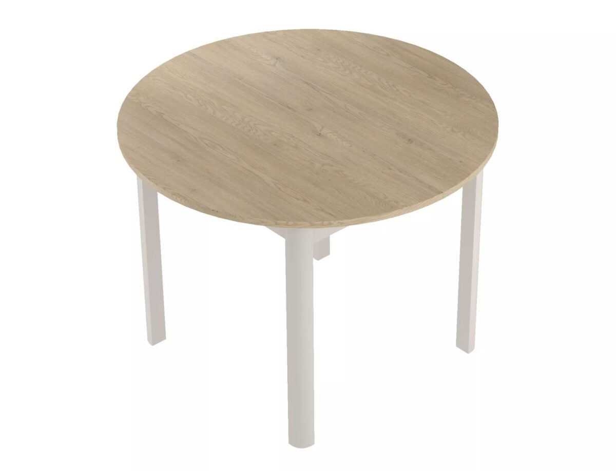 Tavolo Dante rotondo allungabile in rovere Cremona Torro e cashmere – Ø102/144x75 cm - immagine 6