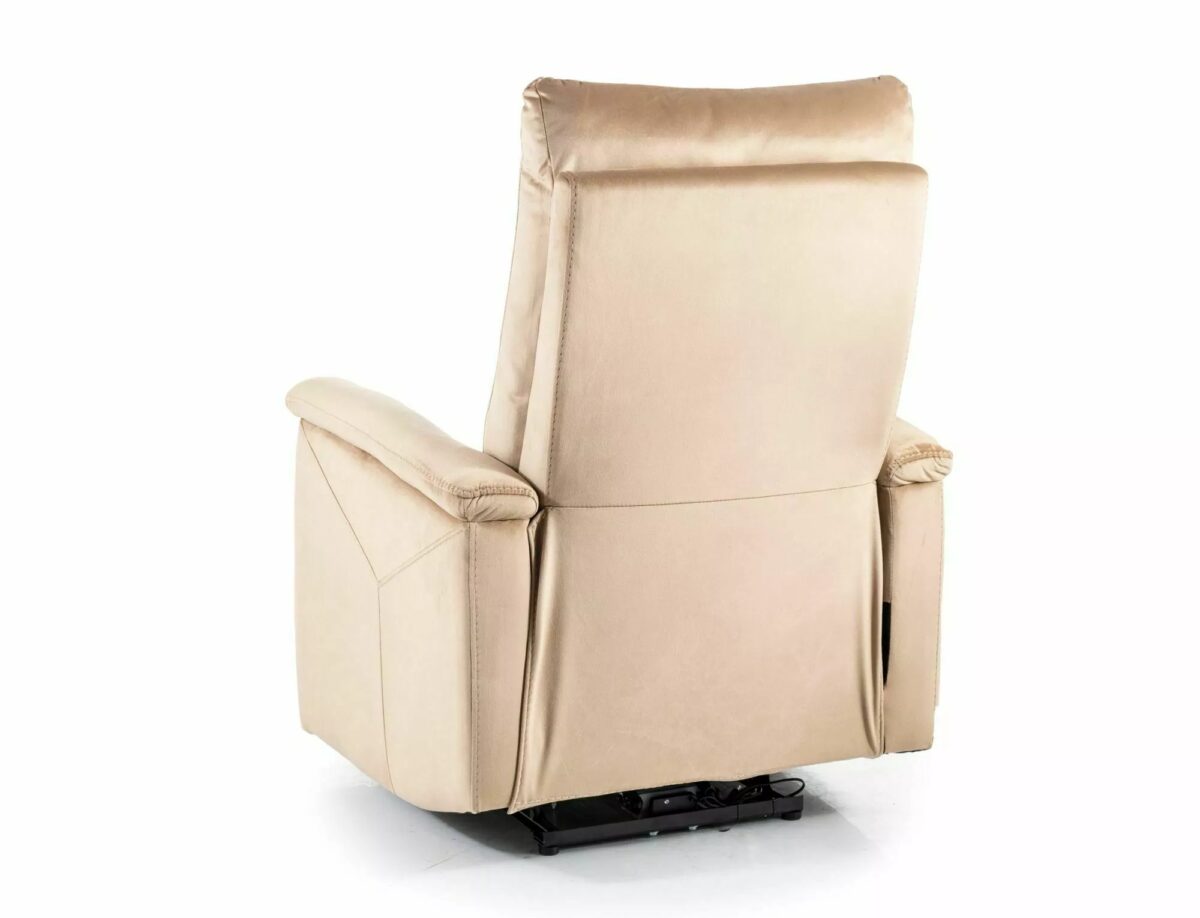 Poltrona relax Neptun Velvet in velluto beige – 76x94x96 cm - immagine 2