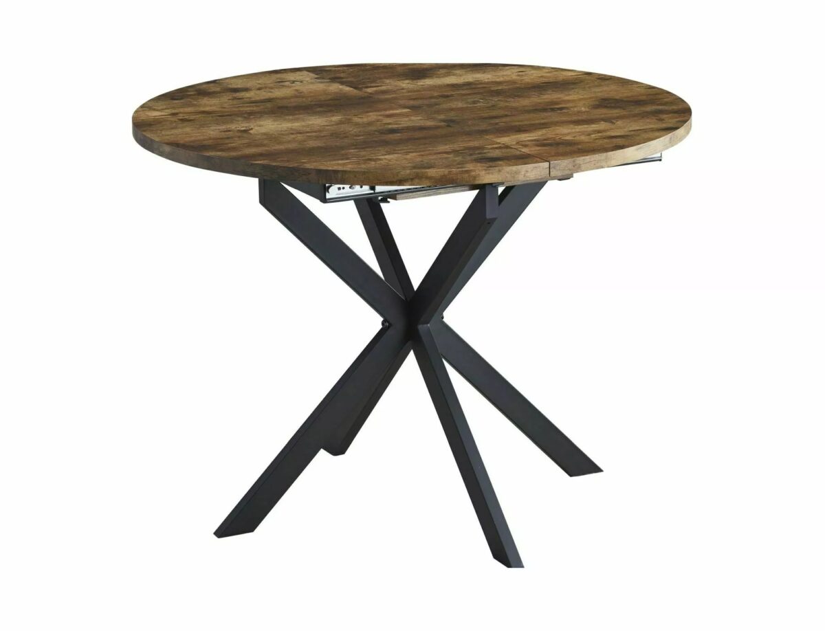 Tavolo Gaston in MDF noce vintage – Ø100/135x75 cm - immagine 5
