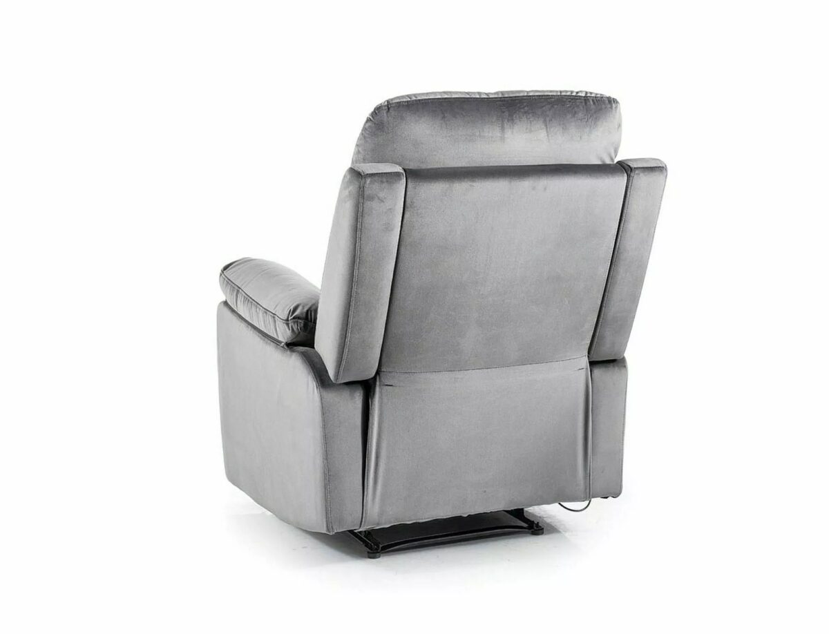 Poltrona reclinabile Spencer 1 Velvet in velluto grigio – 80x94–164x101 cm - immagine 3