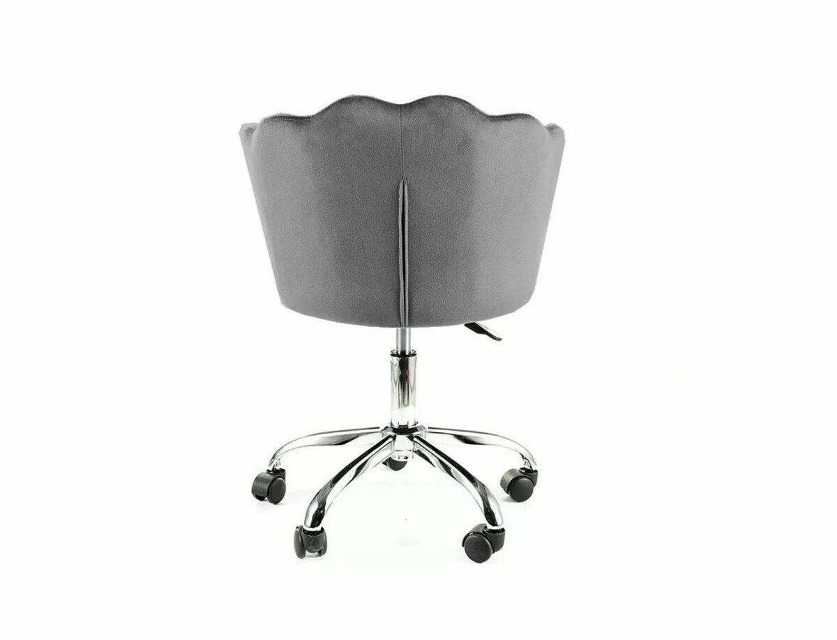 Sedia da ufficio Rose Velvet grigia – 56x41x74 cm - immagine 4
