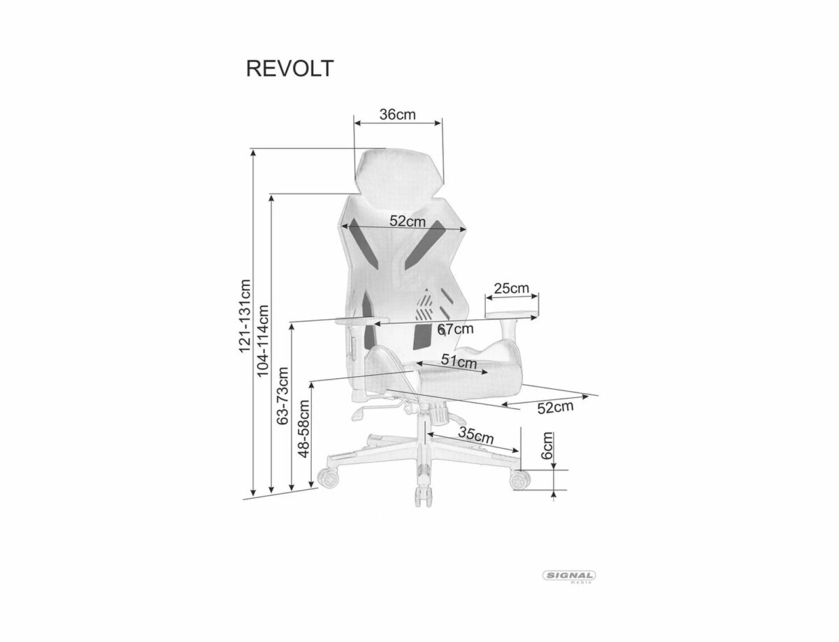 Sedia da ufficio Revolt nera e rossa – 67x51x120 cm - immagine 6