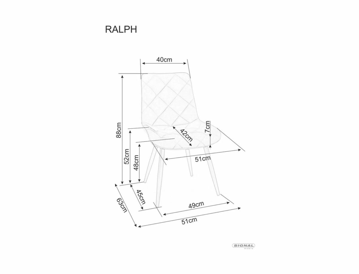 Sedia Ralph Velvet beige scuro – 51x42x94 cm - immagine 9