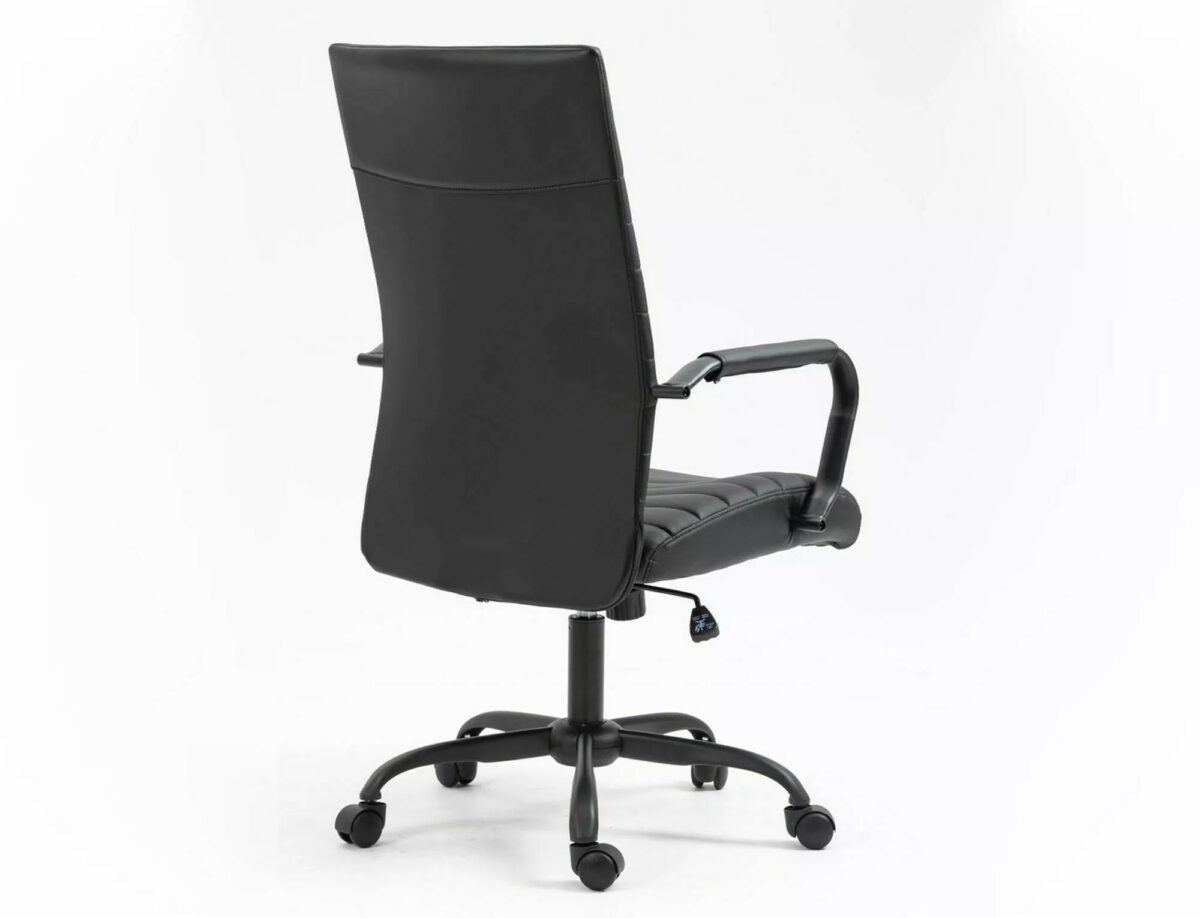 Sedia da ufficio Q-306 in similpelle nera – 58×51×106 cm - immagine 2
