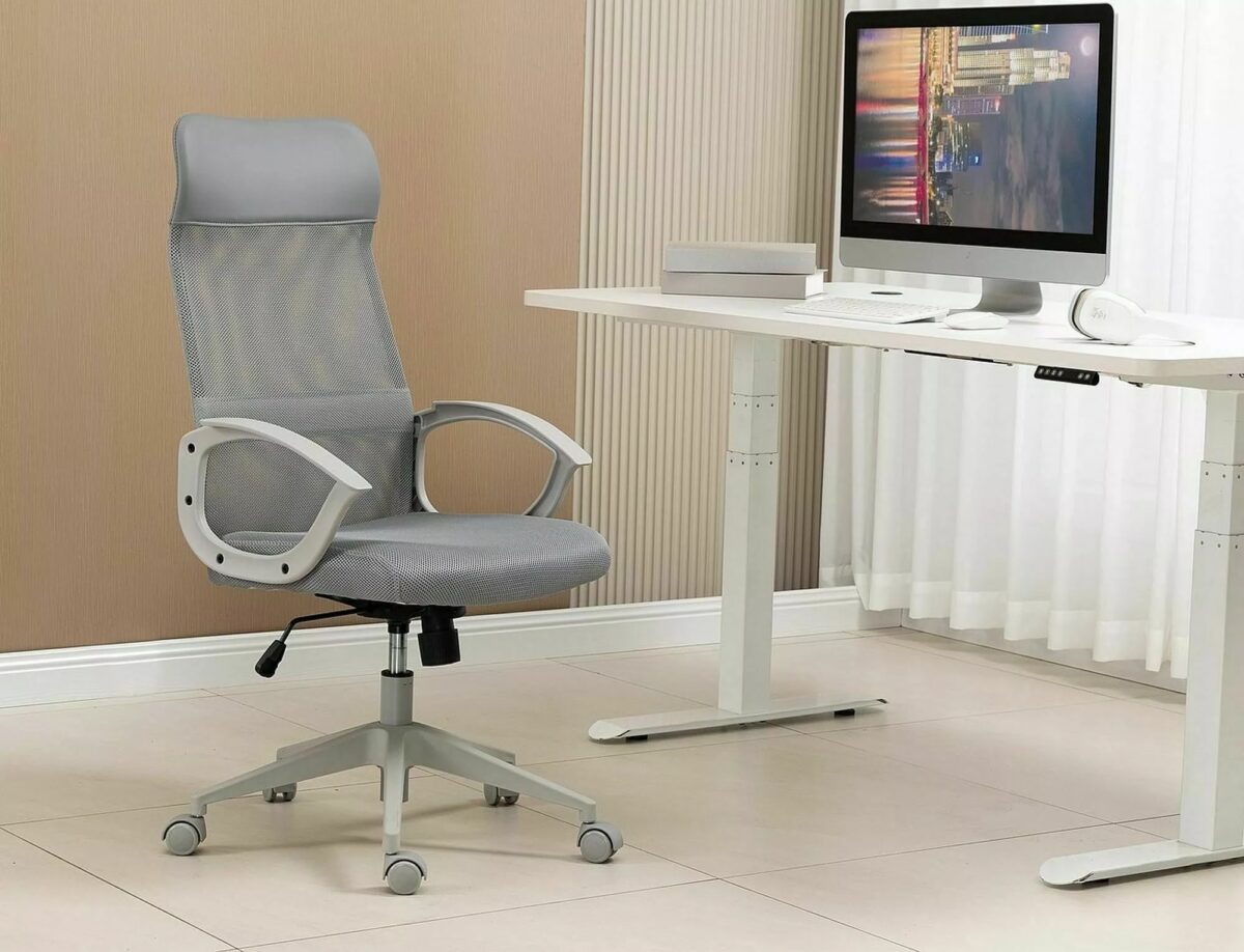 Sedia da ufficio Q-026 grigia – 59x50x107 cm - immagine 14