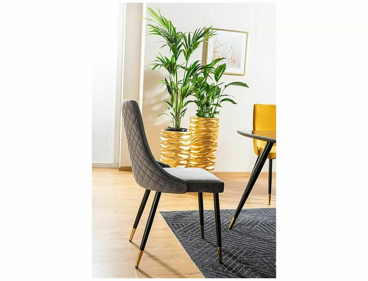 Sedia Piano Velvet grigia – 47x44x94 cm - immagine 5