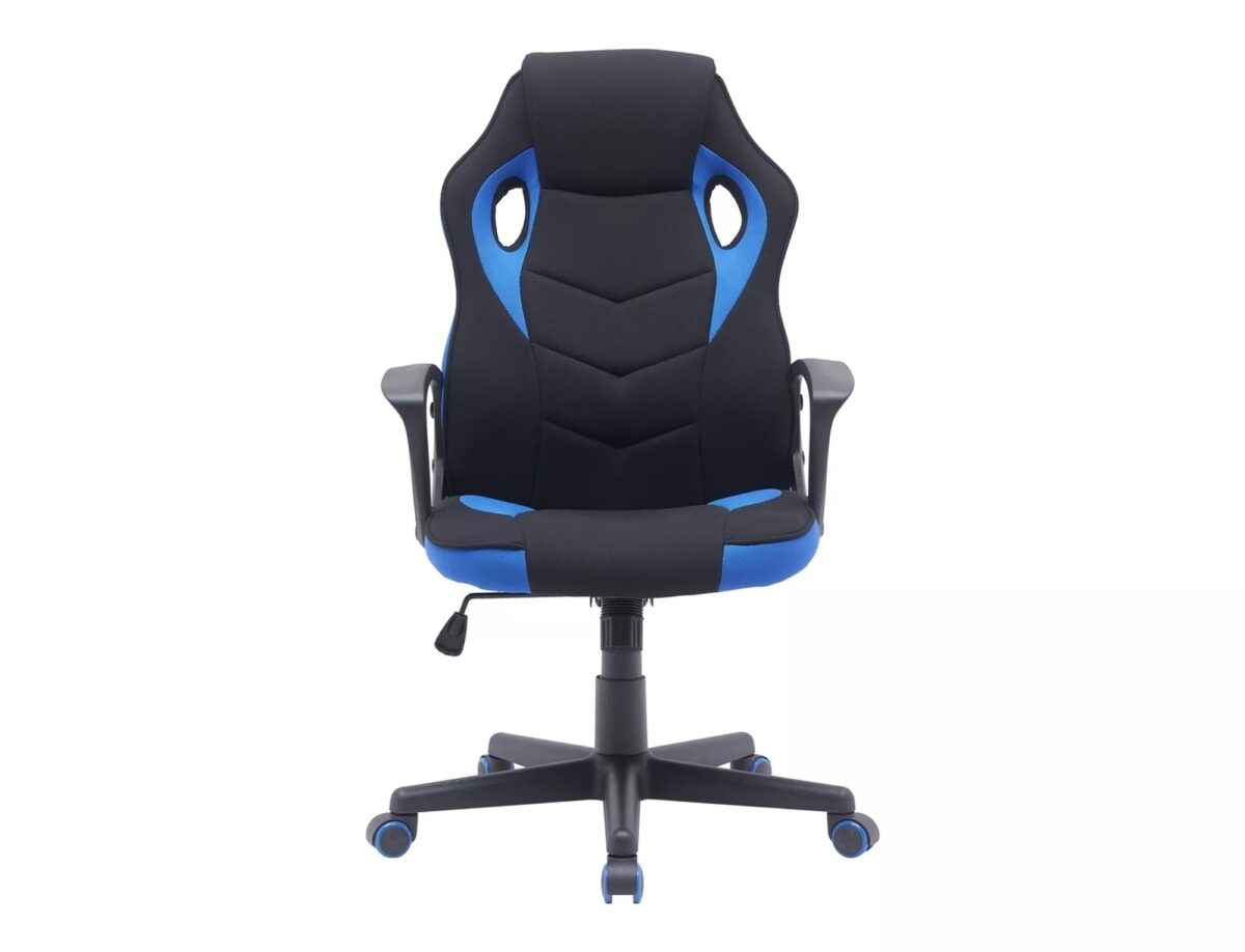Sedia da ufficio Dakar in tessuto nero/blu – 63x48x106 cm - immagine 5