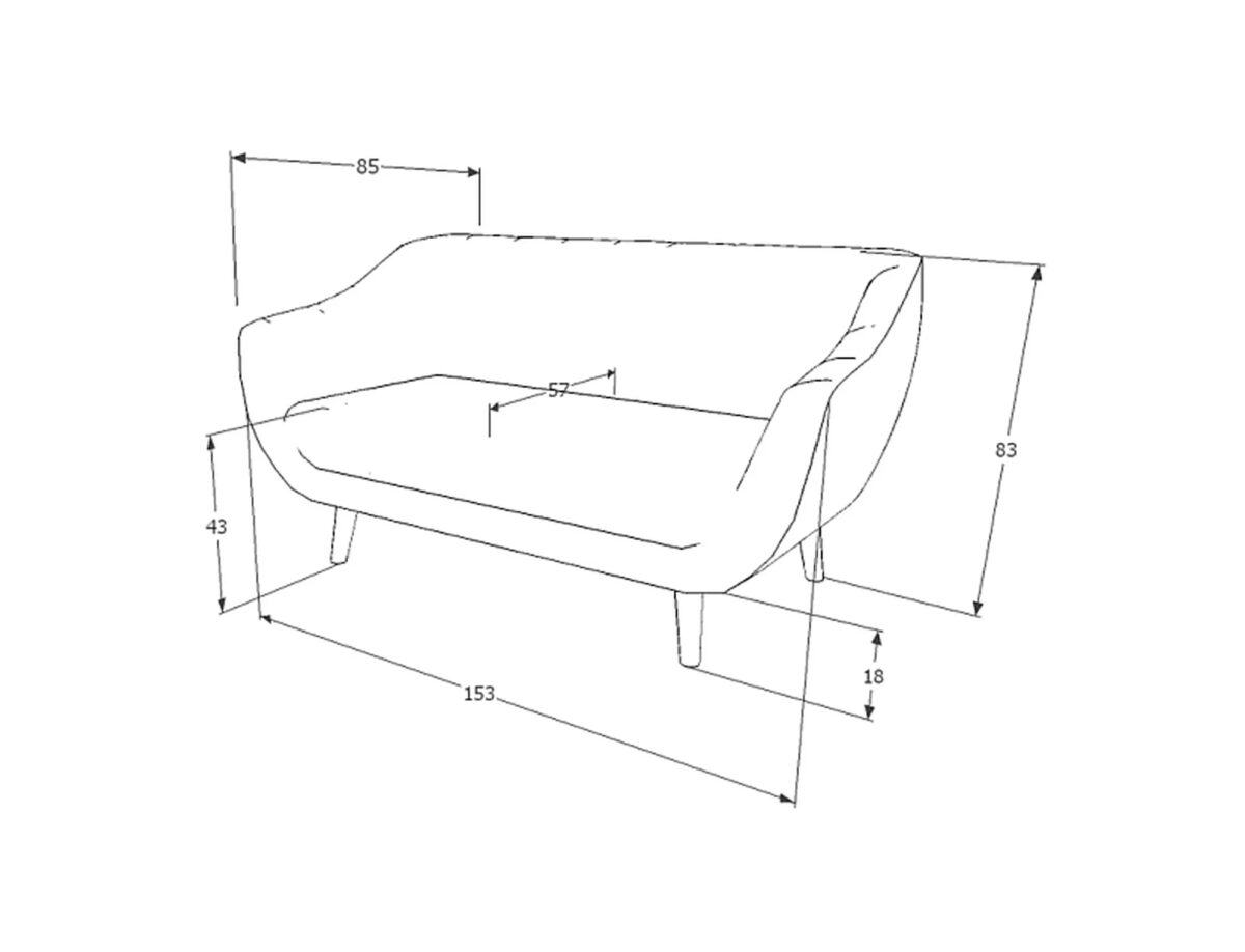 Divano 2 posti Elite 2 Velvet beige – 153x85x83 cm - immagine 4