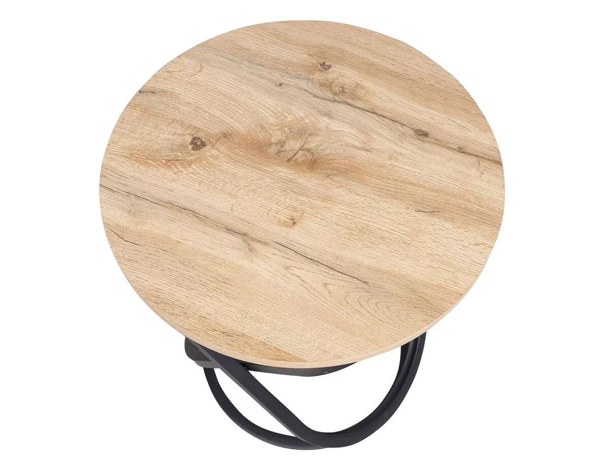 Tavolino Eos D – rovere artisan / nero opaco Ø60 cm - immagine 2