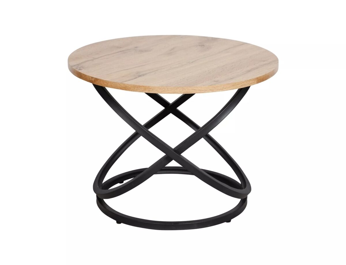 Tavolino Eos D – rovere artisan / nero opaco Ø60 cm - immagine 5