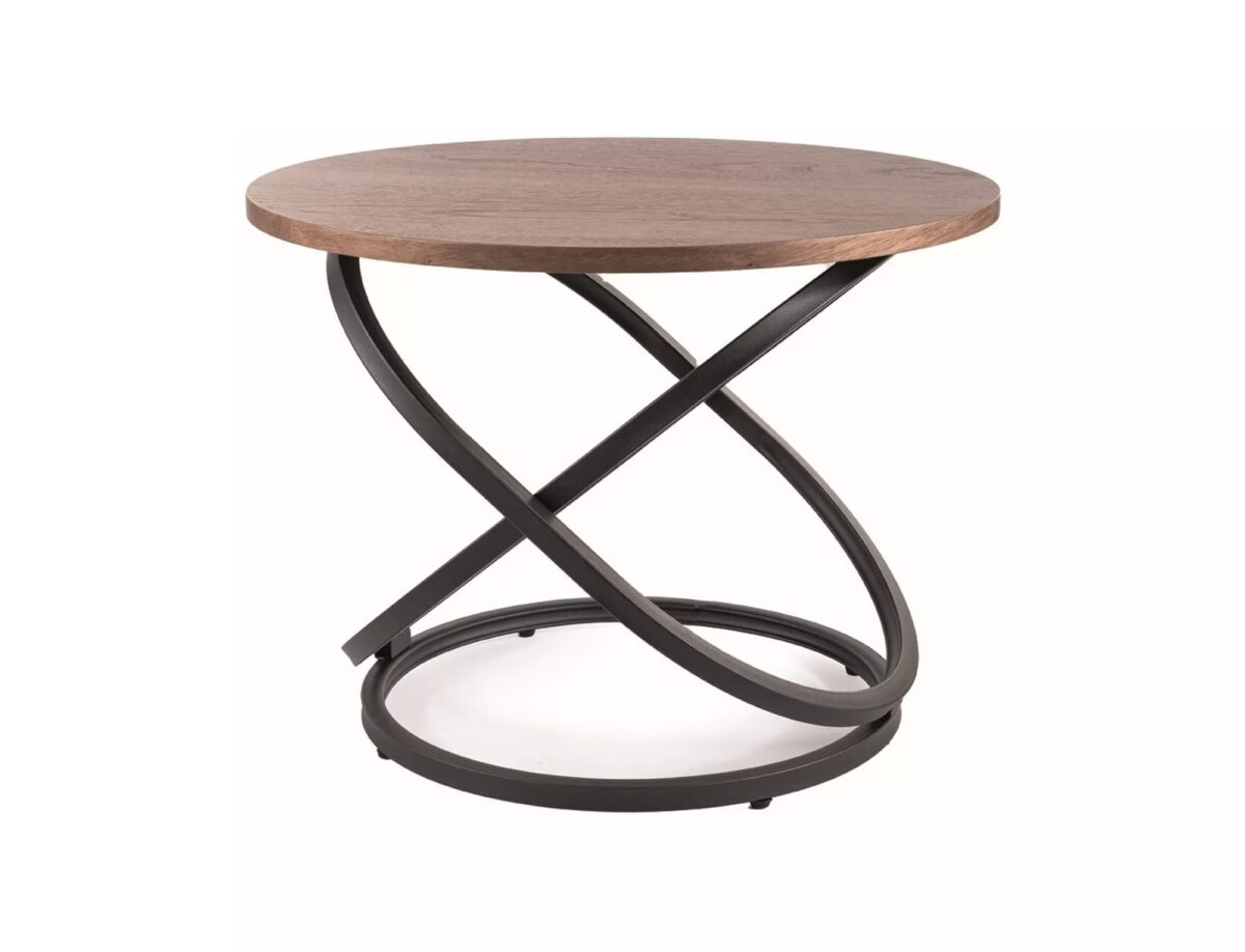Tavolino Eos D – noce / nero opaco Ø60 cm - immagine 2