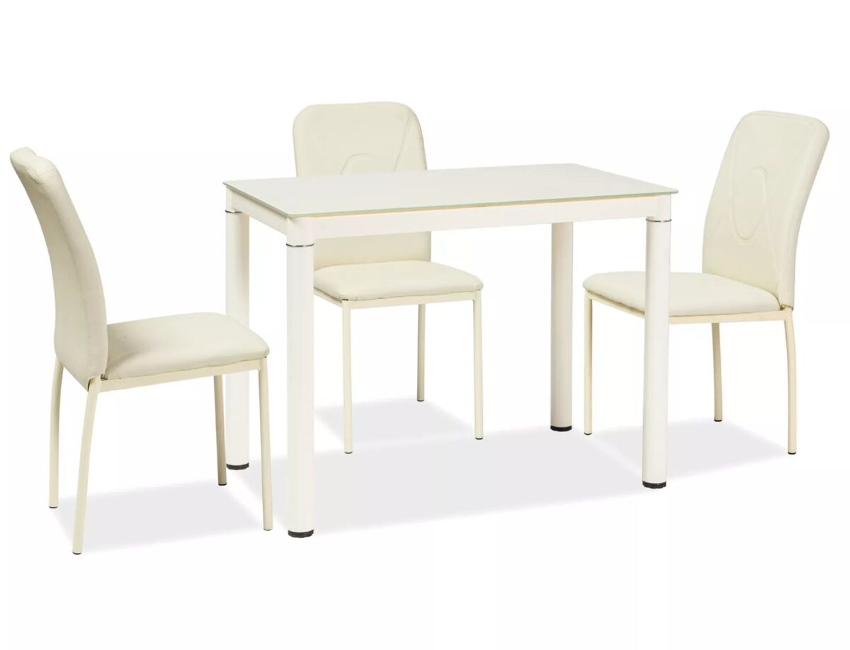 Tavolo Galant in vetro temperato crema – 100x60x75 cm - immagine 2