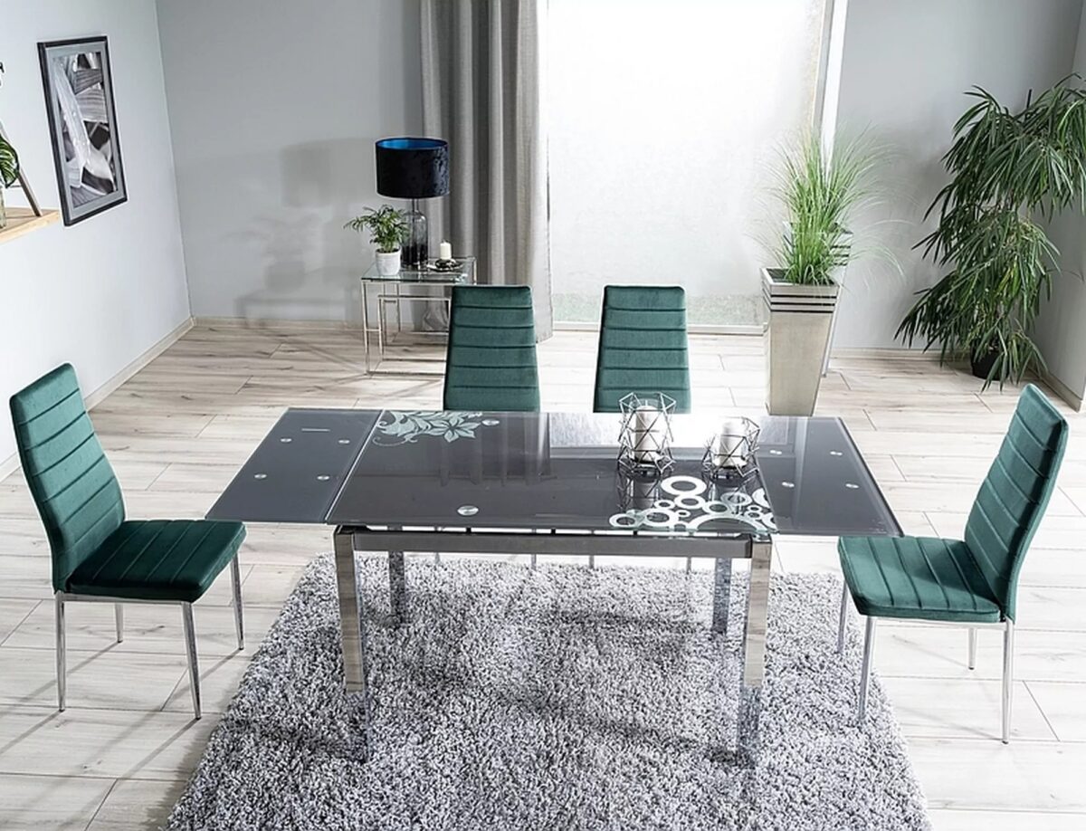 Tavolo GD-017 in vetro temperato nero – 110/170x74x75 cm - immagine 5