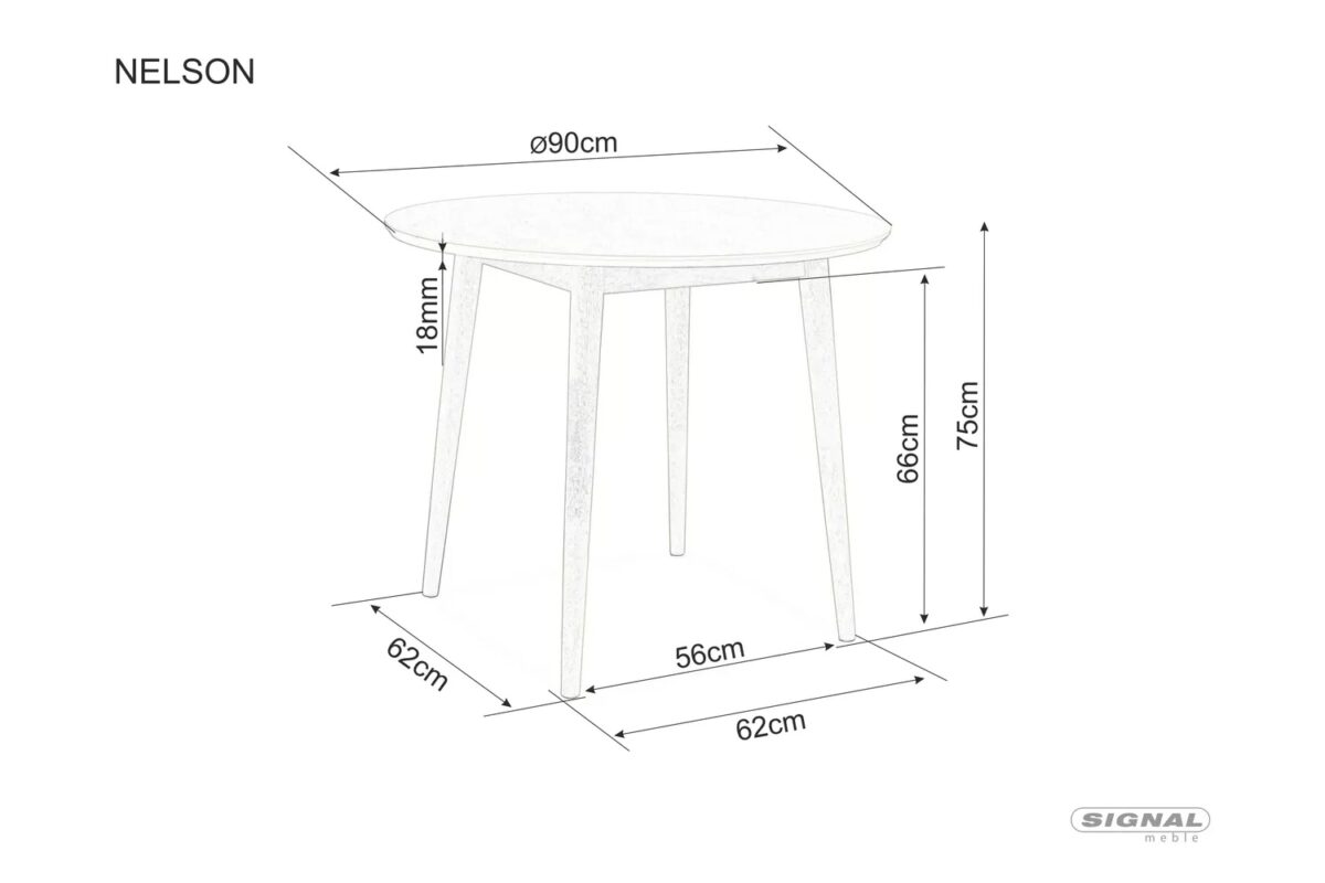 Tavolo Nelson rotondo in rovere miele – 90x75 cm - immagine 3