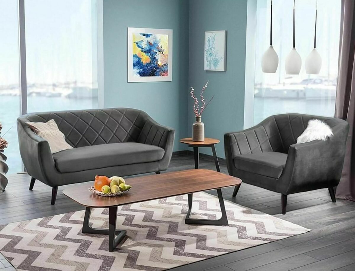 Divano Molly 2 Velvet in velluto grigio – 2 posti - immagine 2