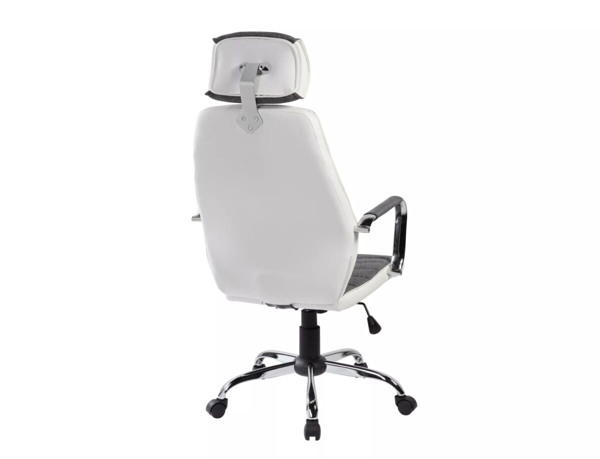 Sedia da ufficio Q-035 bianca e grigia – 59x52x121 cm - immagine 2