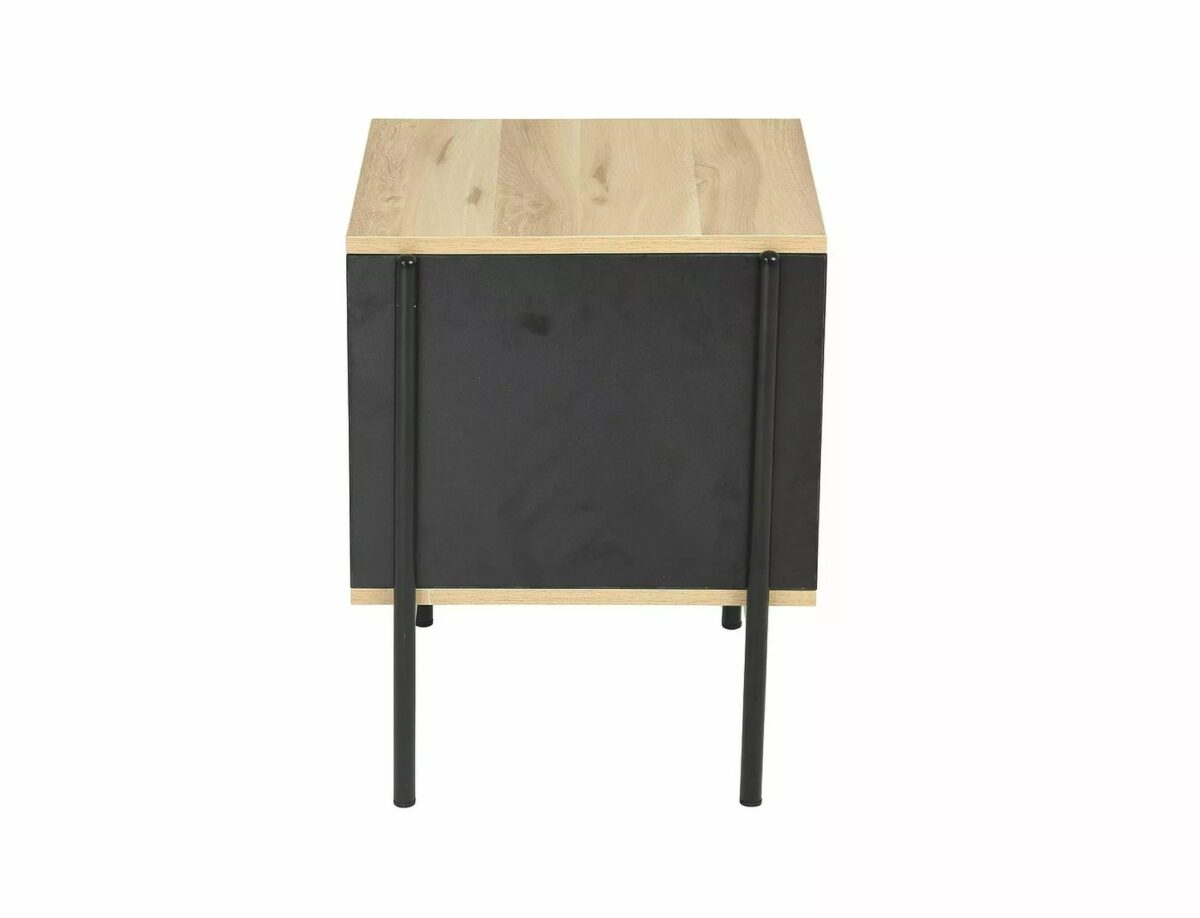 Tavolino Karina B in MDF rovere e metallo nero – 40x40x51 cm - immagine 2