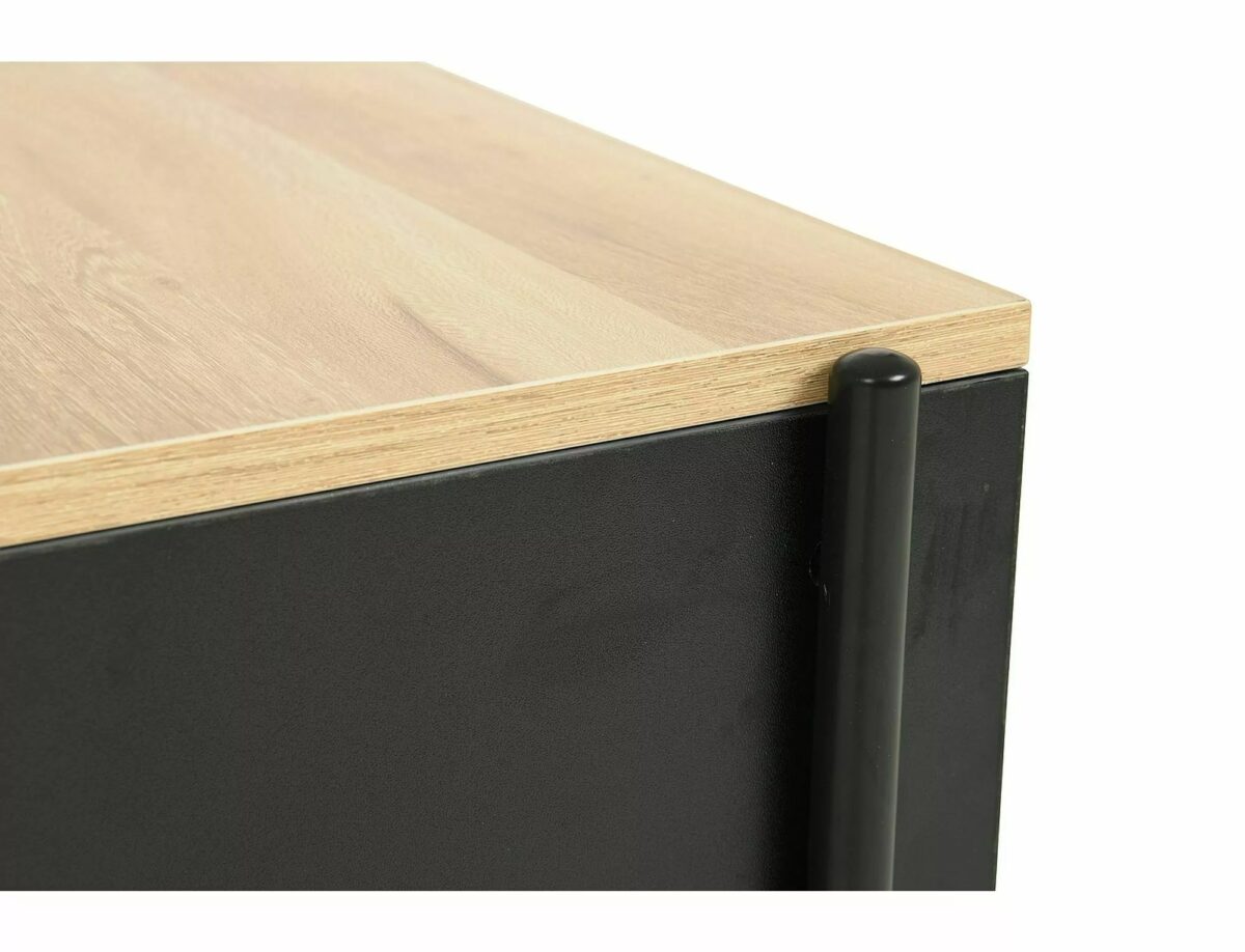 Tavolino Karina B in MDF rovere e metallo nero – 40x40x51 cm - immagine 4