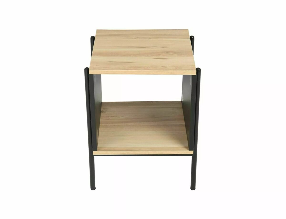 Tavolino Karina B in MDF rovere e metallo nero – 40x40x51 cm - immagine 5