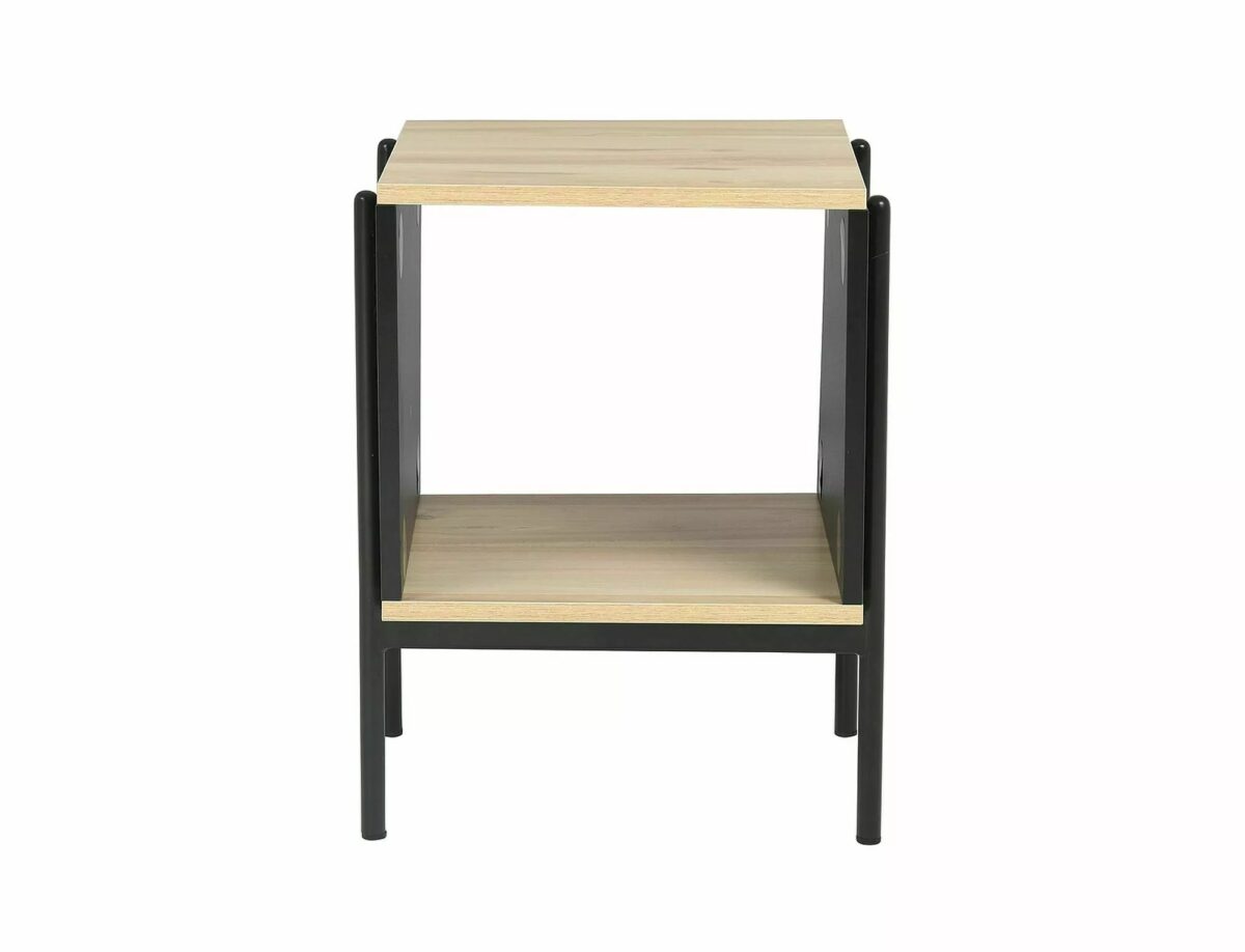 Tavolino Karina B in MDF rovere e metallo nero – 40x40x51 cm - immagine 6