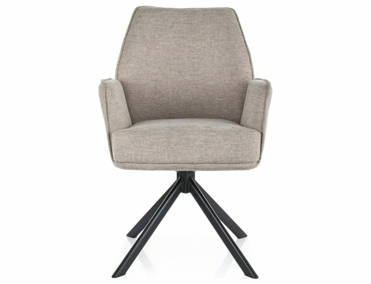 Sedia Hugo Brego in tessuto beige chiaro – 58x46x90 cm - immagine 3