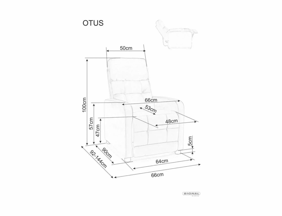 Poltrona reclinabile Otus II Brego beige – 66x92–144x100 cm - immagine 9