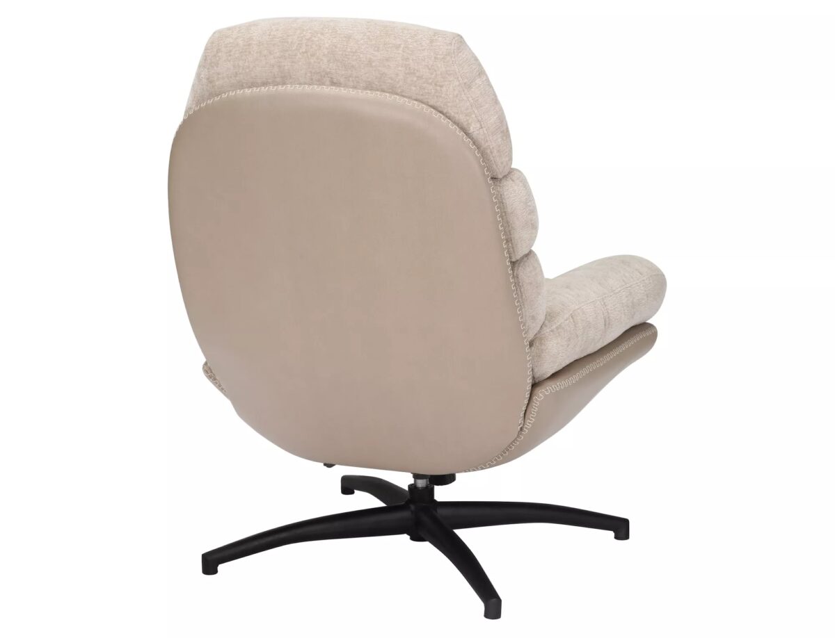Poltrona Giselle in tessuto e pelle sintetica beige – 77x77x101 cm - immagine 4