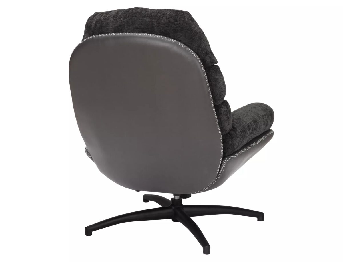 Poltrona Giselle in tessuto e pelle sintetica nera – 77x77x101 cm - immagine 3