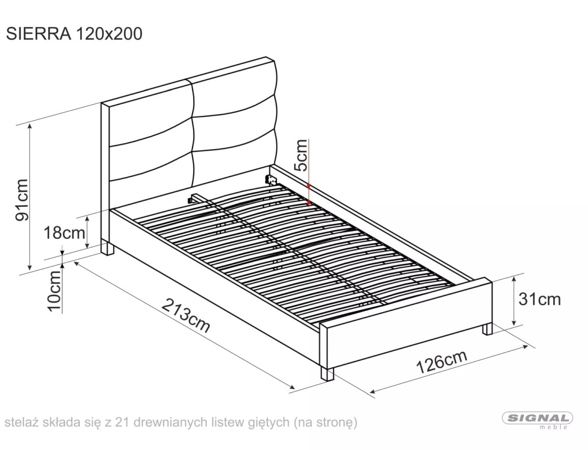 Letto Sierra Velvet grigio chiaro – 120x200 cm - immagine 2
