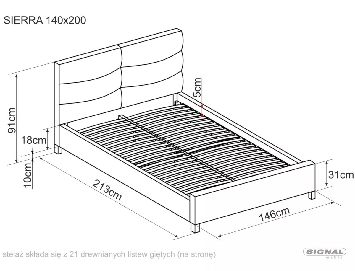 Letto Sierra Velvet grigio – 140x200 cm - immagine 2