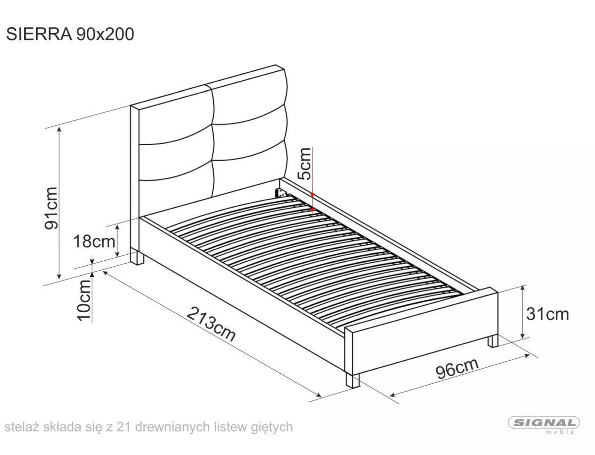 Letto Sierra Velvet in velluto grigio – 90x200 cm - immagine 2