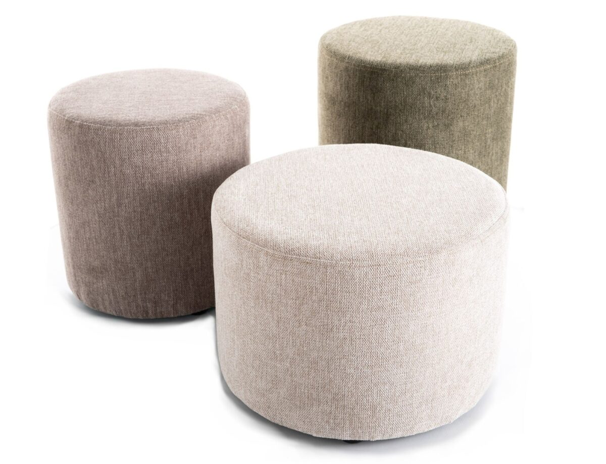 Pouf Doti A Brego in tessuto beige – 43x43x32 cm - immagine 2