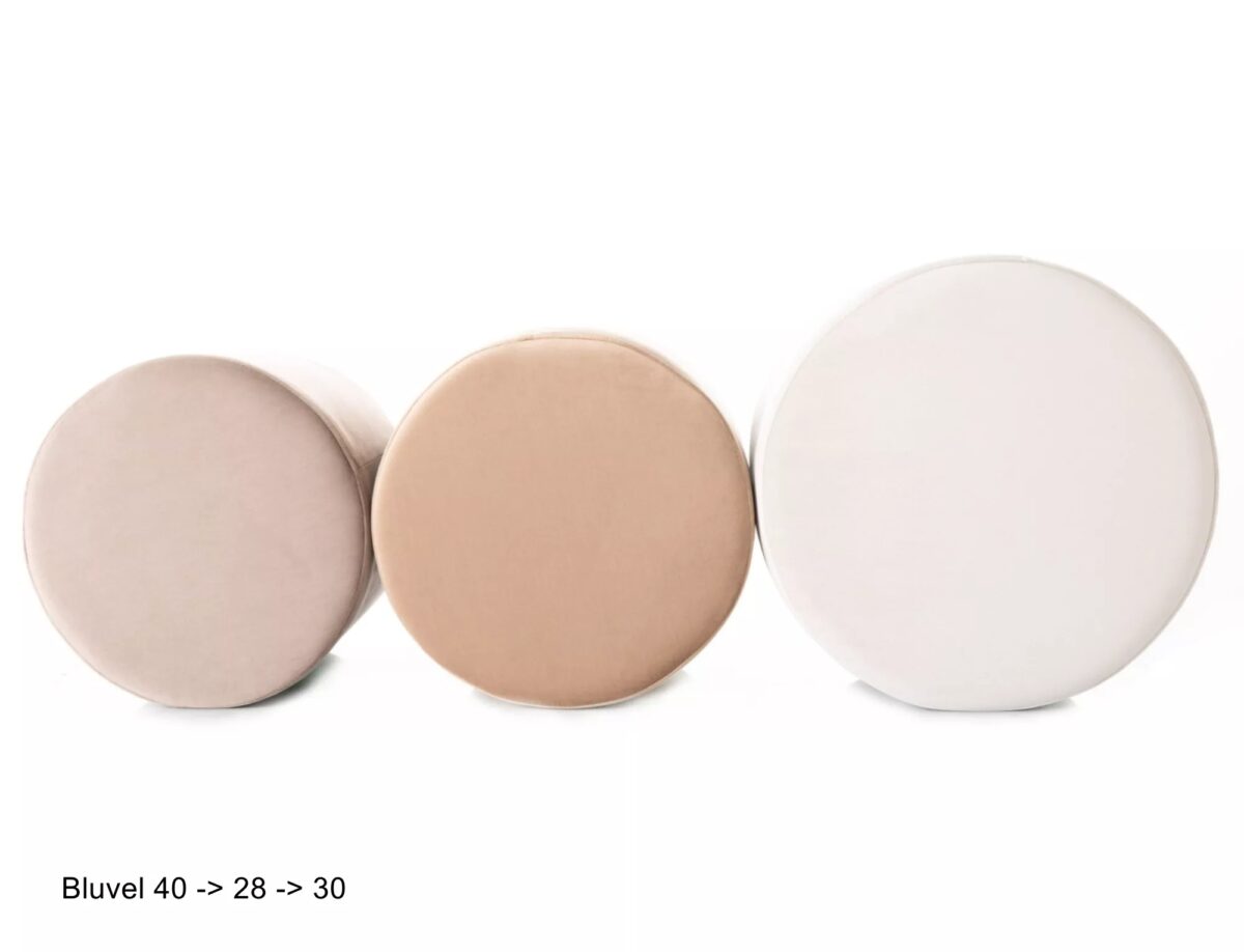 Pouf Doti A Velvet in velluto beige chiaro – 43x43x32 cm - immagine 2