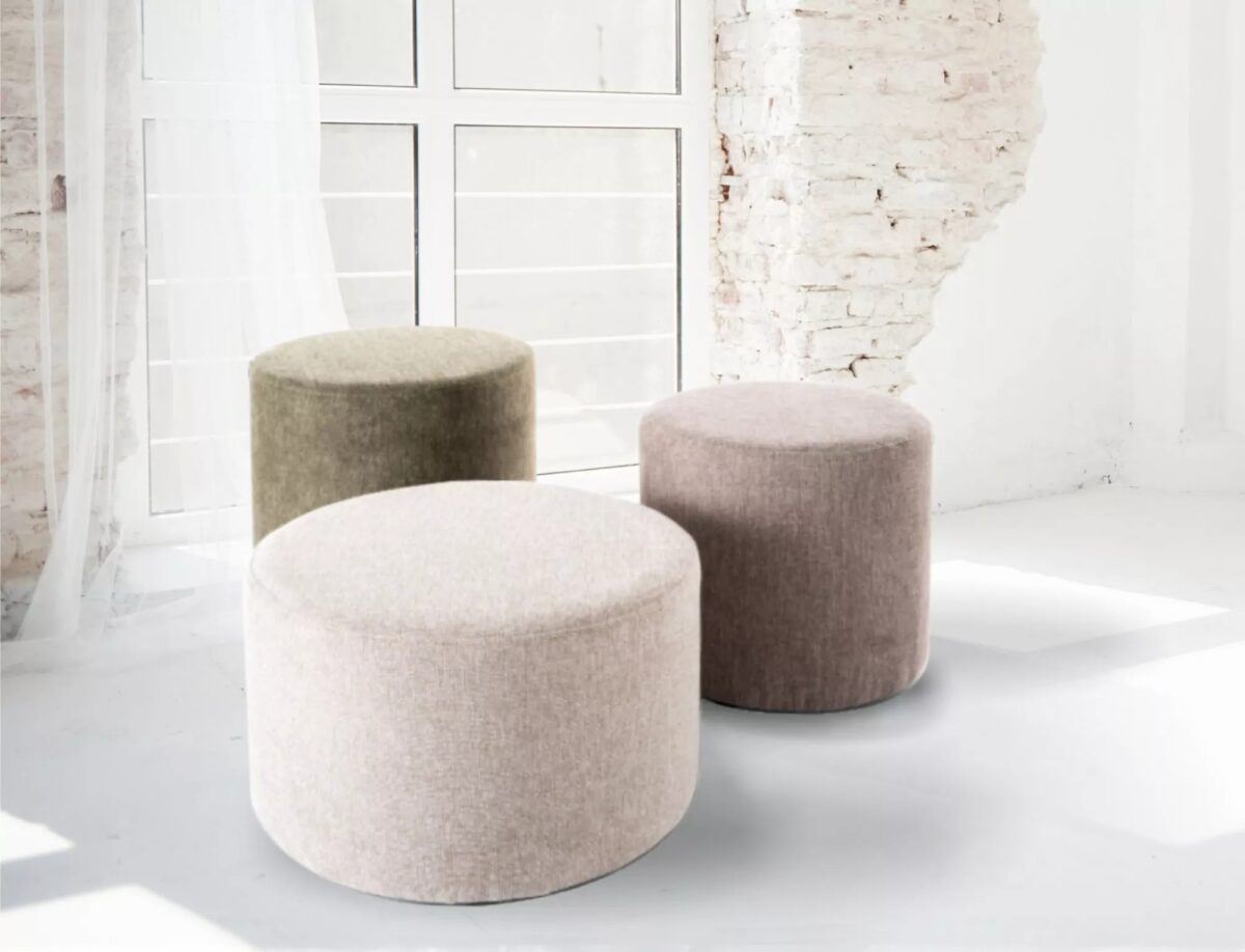 Pouf Doti A Brego in tessuto beige – 43x43x32 cm - immagine 3