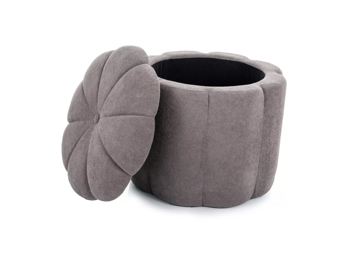 Pouf Tup grigio con contenitore – Ø45×40 cm - immagine 2