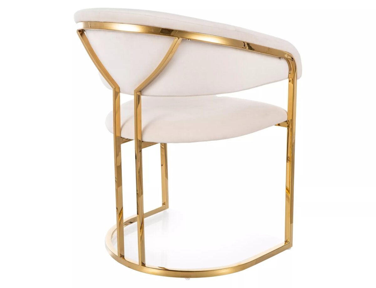 Sedia Tulipe Velvet beige chiaro – 56×46×77 cm - immagine 2