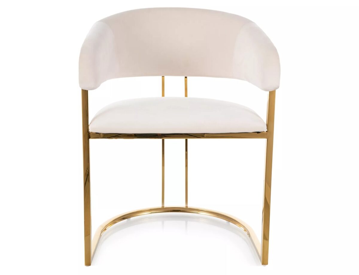 Sedia Tulipe Velvet beige chiaro – 56×46×77 cm - immagine 4
