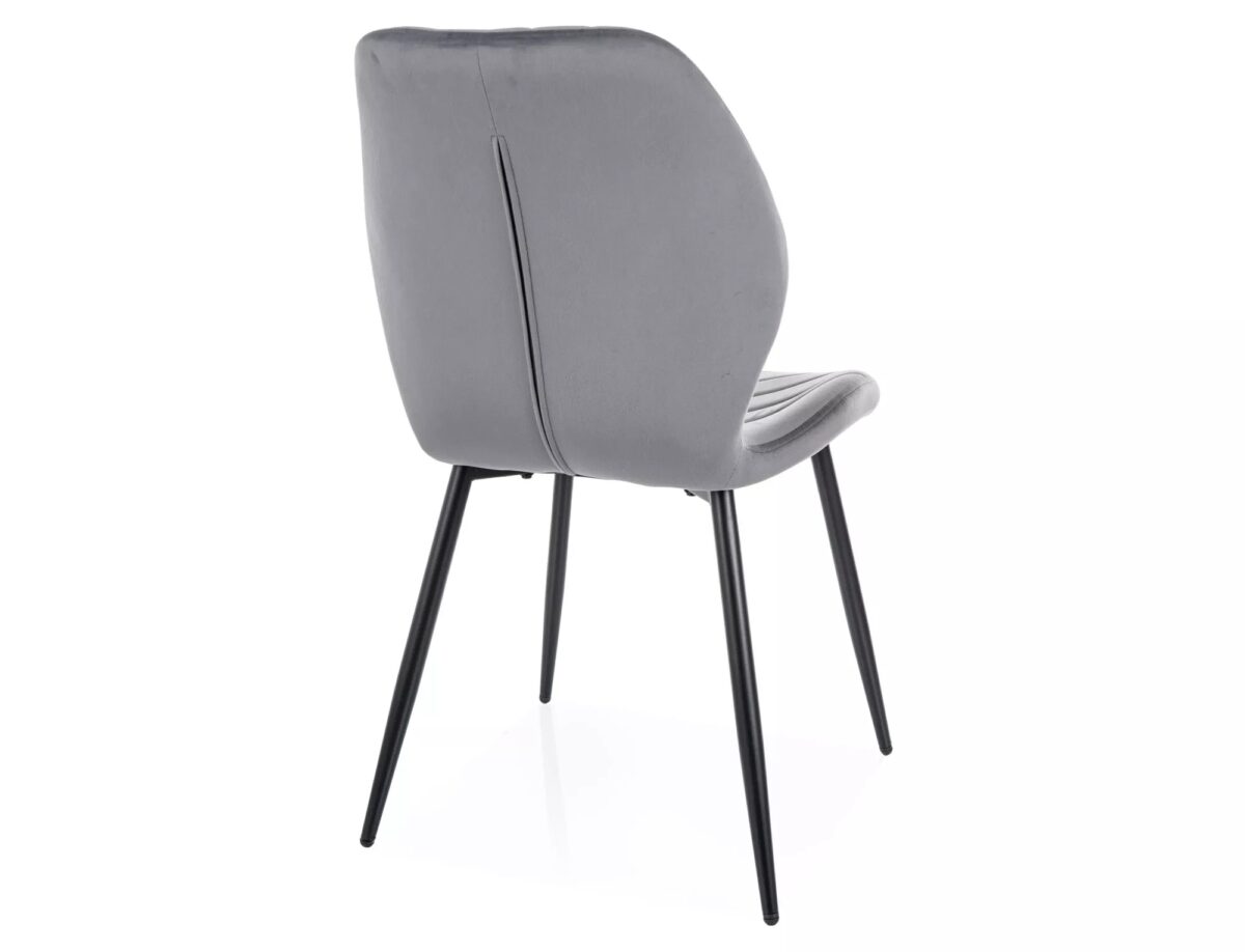 Sedia Mike Velvet in velluto grigio – 48x41x86 cm - immagine 2