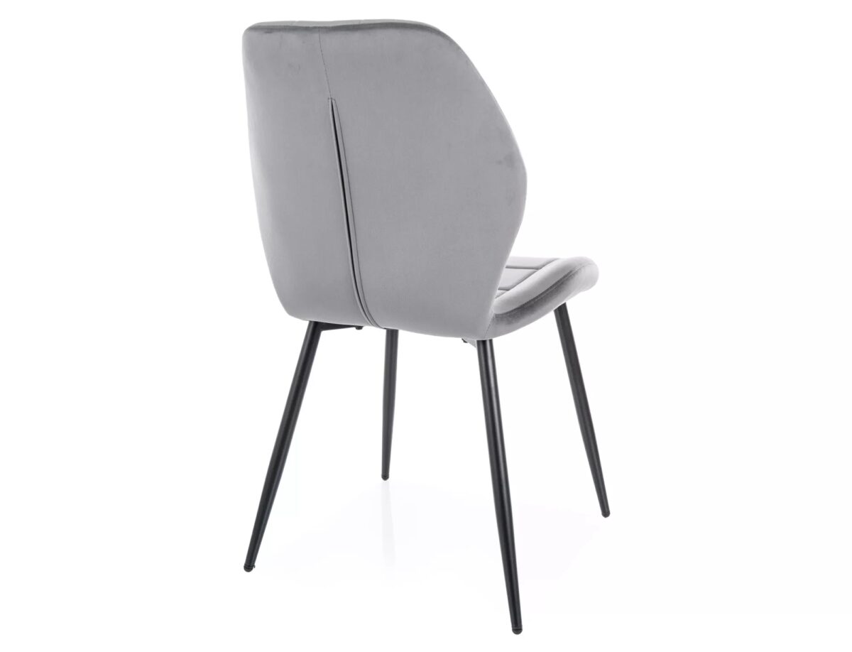 Sedia Jake Velvet in velluto grigio – 49x41x86 cm - immagine 2