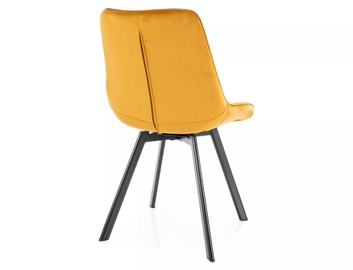 Sedia Monti Velvet in velluto curry – 51x44x88 cm - immagine 3