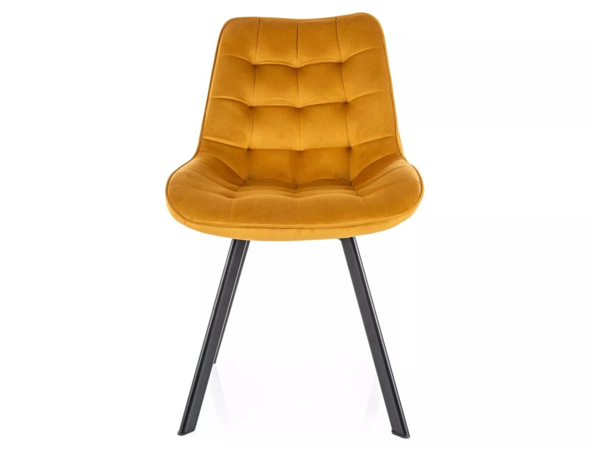 Sedia Monti Velvet in velluto curry – 51x44x88 cm - immagine 5