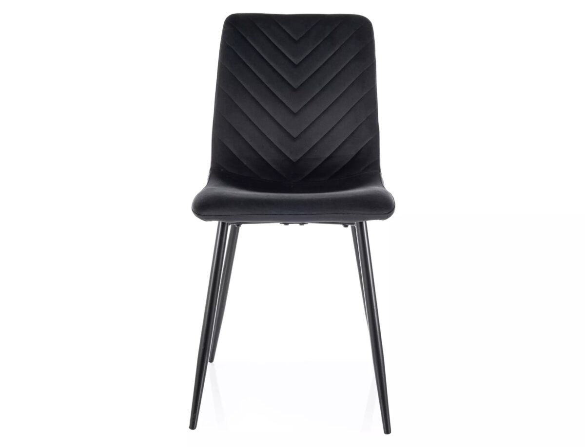 Sedia Daren Velvet in velluto nero e struttura in metallo nero opaco – 45x39x91 cm - immagine 3