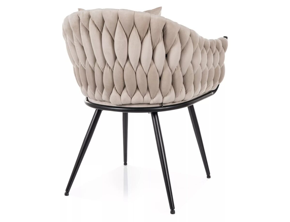 Sedia Nuvo Velvet in velluto beige chiaro – 62x47x86 cm - immagine 3