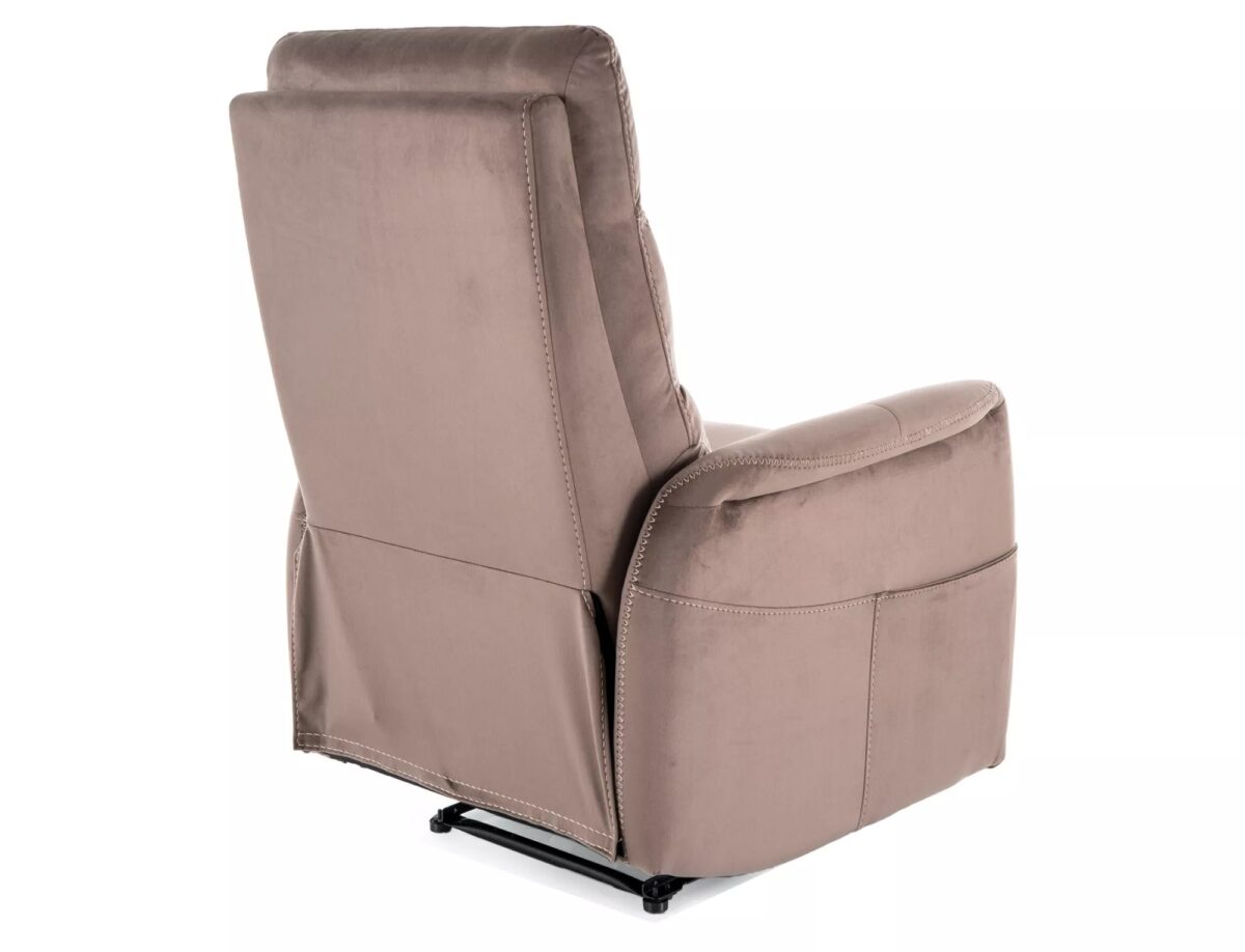 Poltrona reclinabile Solon M Velvet in velluto cappuccino – 74x86-162x106 cm - immagine 4
