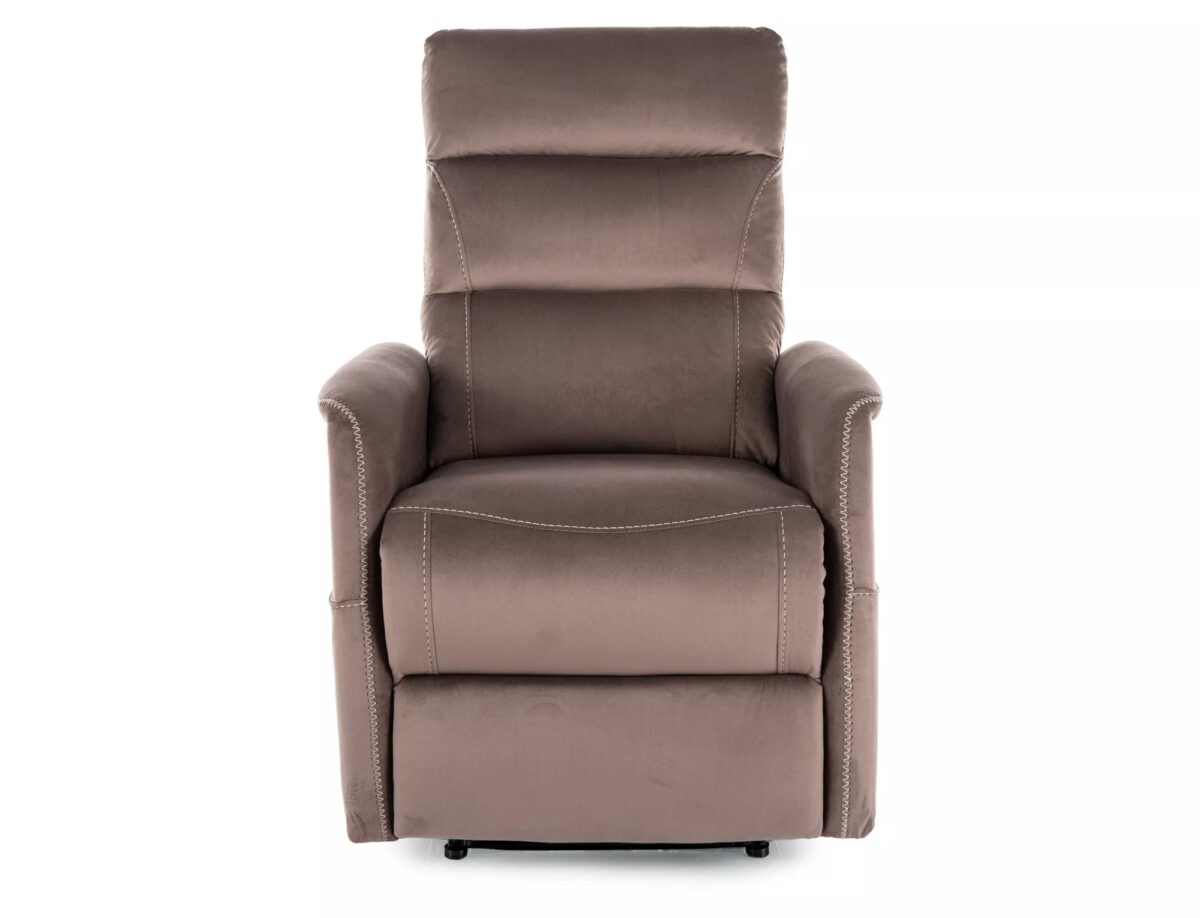 Poltrona reclinabile Solon M Velvet in velluto cappuccino – 74x86-162x106 cm - immagine 5