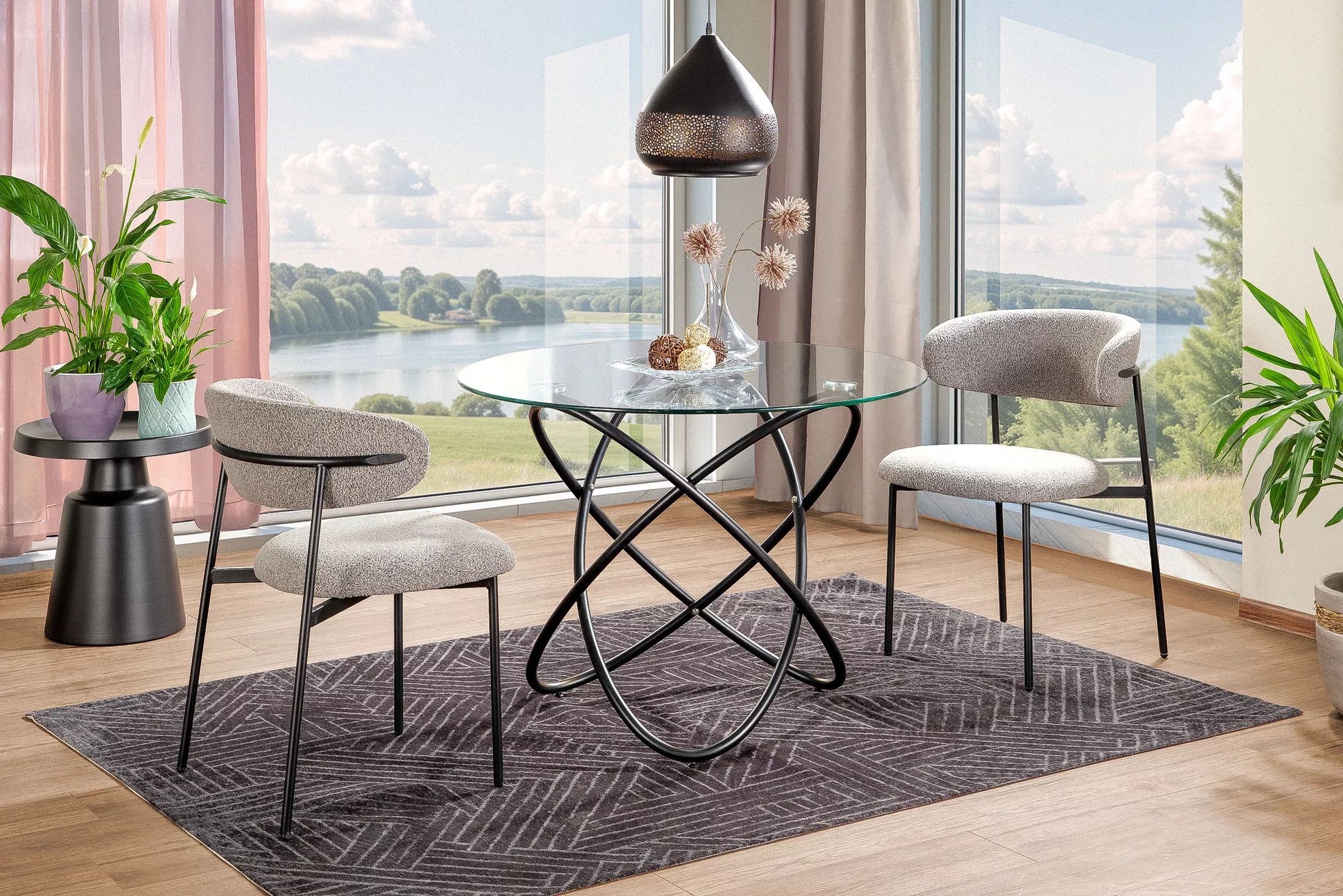 foto_add-9765 Tavolo Orbit in vetro trasparente – Ø100x75 cm - immagine 1