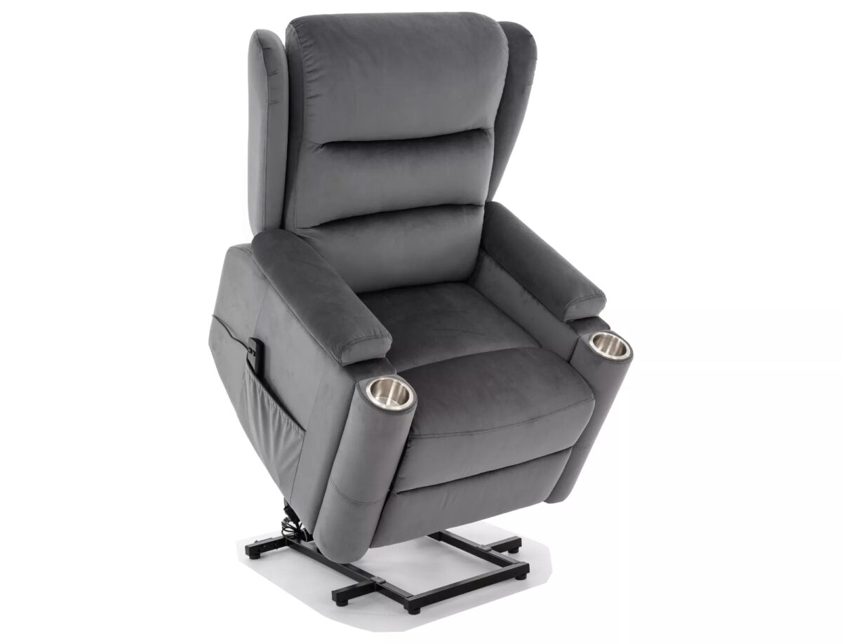 Poltrona reclinabile Minos Velvet – grigio - immagine 7