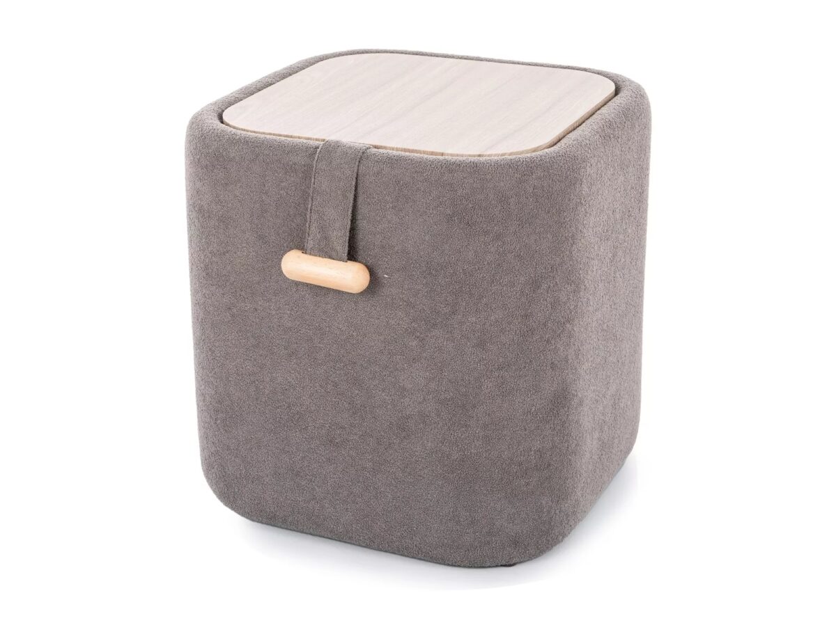 Pouf Nap con contenitore in tessuto grigio – 37x37x42 cm - immagine 5