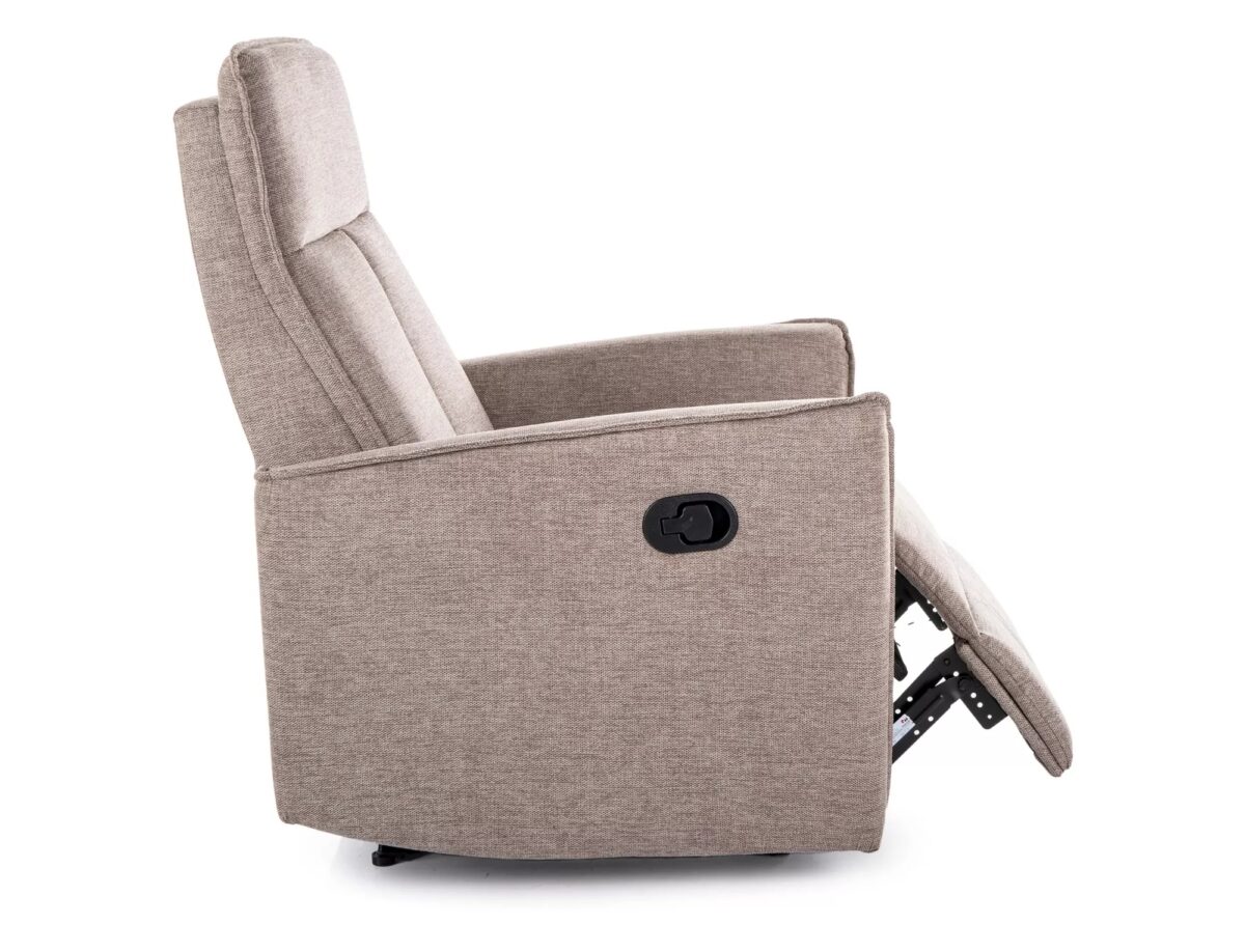 Poltrona reclinabile Nikos in tessuto Brego beige – 72x86/159x105 cm - immagine 3